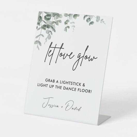 Eukalyptus Lasse Liebe Glow Wedding Glow Stick Sig Sockelschild (Vorderseite)