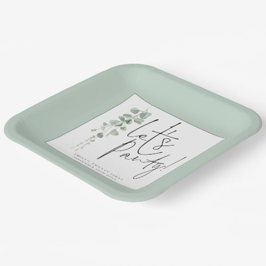 Eukalyptus Lasse Party Script Name 21. Party Pappteller (Gewinkelt)