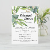 Eukalyptus-Laub-Proben-Abendessen-Einladung Einladung (Stehend Vorderseite)