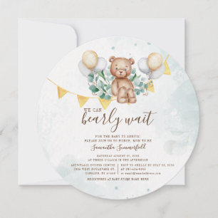 Eukalyptus-Laub-Sukkulenten-Bär-Baby-Party Einladung
