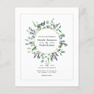 Eukalyptus-Lavendel-Geometrie-Goldene Hochzeit Flyer