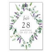 Eukalyptus & Lavendel Grüne Hochzeit Tischnummer (Vorderseite)