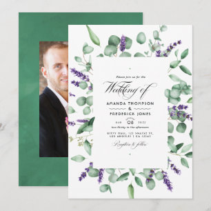 Eukalyptus Lavendel Grünzeug Hochzeit Einladung