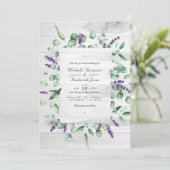 Eukalyptus-Lavendel-Rustikal-QR-Code-RSVP-Hochzeit Einladung (Stehend Vorderseite)