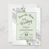 Eukalyptus & Lavendel Rustikale Erkrankung Save th Magneteinladung (Vorderseite)