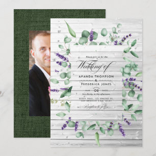 Eukalyptus-Lavendel-Rustikale-Scheunen-Hochzeit In Einladung