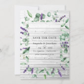 Eukalyptus-Lavendel-Rustikale-Scheunen-Hochzeit Save The Date (Vorderseite)