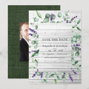 Eukalyptus-Lavendel-Rustikale-Scheunen-Hochzeit Save The Date