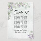 Eukalyptus & Lavender 10 Name Table Card Groß (Vorderseite)