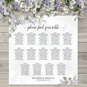 Eukalyptus Lavender 14 Table Wedding Seating Chart Poster