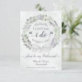 Eukalyptus & Lavender Be My Bridesmaid Card (Stehend Vorderseite)