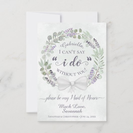 Eukalyptus & Lavender Be My Trauzeugin Card (Vorderseite)