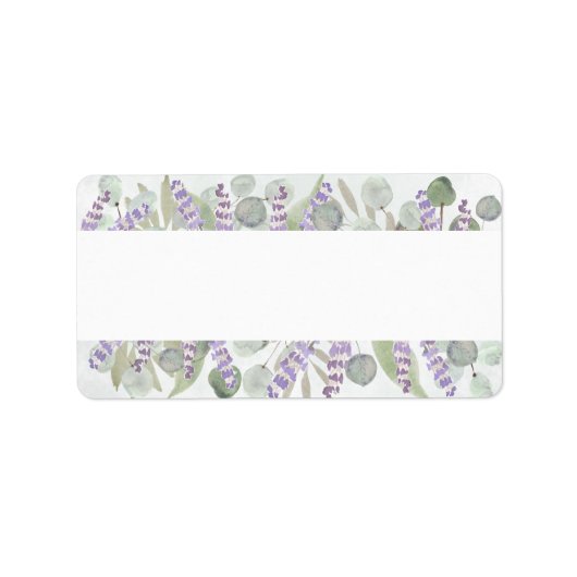 Eukalyptus & Lavender Blank Wedding Address Adressaufkleber (Vorne)