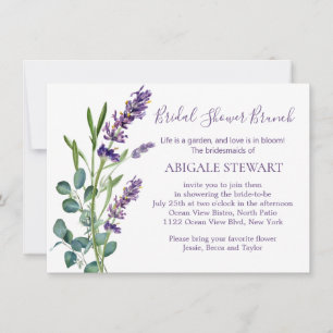 Eukalyptus Lavender Blume Brautparty Einladung