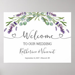Eukalyptus Lavender Blume Hochzeitstag Poster