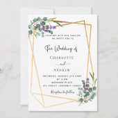 Eukalyptus lavender blumengeometrische Hochzeit Einladung (Vorderseite)
