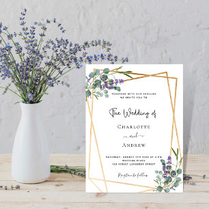 Eukalyptus lavender blumengeometrische Hochzeit Postkarte