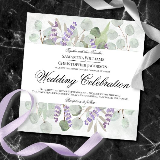 Eukalyptus & Lavender Boho Chic Wedding Einladung