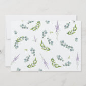 Eukalyptus Lavender Botanische Geburtstagspartei Einladung (Rückseite)