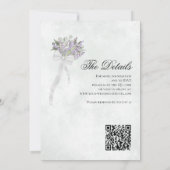 Eukalyptus & Lavender Bouquet QR Code Wedding Einladung (Rückseite)