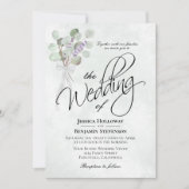 Eukalyptus & Lavender Bouquet Rustic Boho Wedding Einladung (Vorderseite)