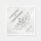 Eukalyptus & Lavender Bouquet Rustic Boho Wedding Serviette (Vorderseite)