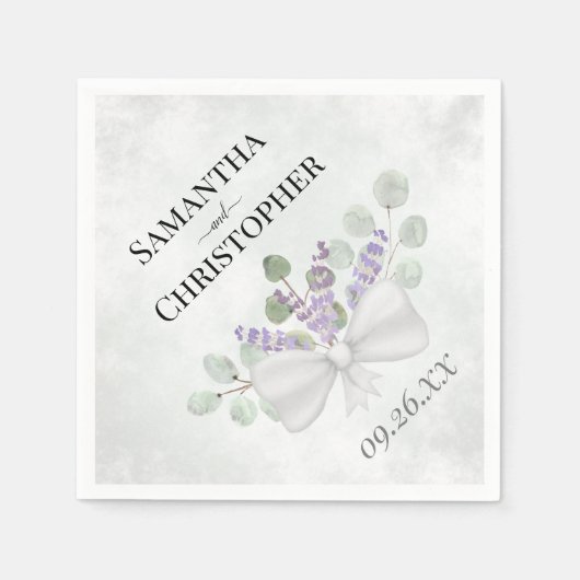 Eukalyptus & Lavender Bouquet Rustic Boho Wedding Serviette (Vorderseite)