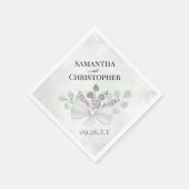 Eukalyptus & Lavender Bouquet Rustic Boho Wedding Serviette (Ecke)