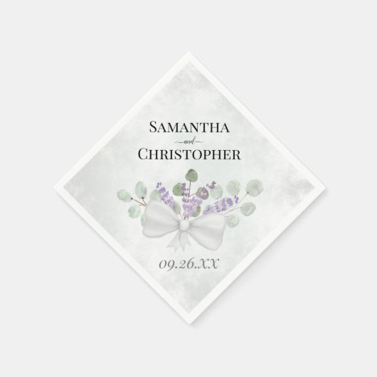 Eukalyptus & Lavender Bouquet Rustic Boho Wedding Serviette (Ecke)