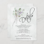 Eukalyptus & Lavender Bouquet Wedding Details Begleitkarte (Vorne/Hinten)