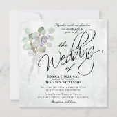 Eukalyptus & Lavender Bouquet Wedding Einladung (Vorderseite)