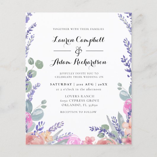 Eukalyptus & Lavender Budget Wedding (Vorderseite)