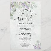 Eukalyptus & Lavender Budget Wedding Programm (Vorderseite)