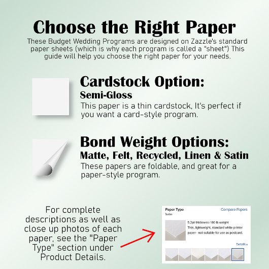 Eukalyptus & Lavender Budget Wedding Programm