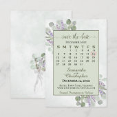 Eukalyptus lavender Calendar Grüne Hochzeit Save The Date (Vorne/Hinten)