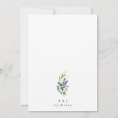 Eukalyptus Lavender Calligraphy Wedding Einladung (Rückseite)