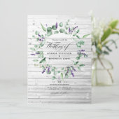 Eukalyptus Lavender Country Stones Wedding Einladung (Stehend Vorderseite)