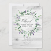 Eukalyptus lavender Country Stones Wedding in Einladung (Vorderseite)