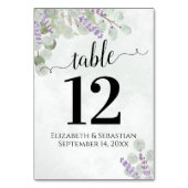 Eukalyptus & Lavender Elegant Boho Wedding Tischnummer (Rückseite)