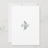 Eukalyptus Lavender Elegant Script Wedding Einladung (Rückseite)
