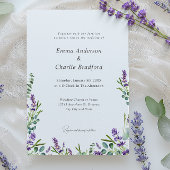 Eukalyptus Lavender Elegant Script Wedding Einladung