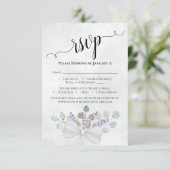 Eukalyptus & Lavender Elegante Hochzeit RSVP Karte (Stehend Vorderseite)
