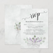 Eukalyptus & Lavender Elegante Hochzeit RSVP Karte (Vorne/Hinten)