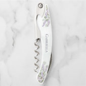 Eukalyptus & Lavender Elegante Name der Brautjungf Kellnermesser (Vorderseite)