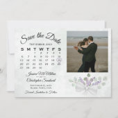 Eukalyptus & Lavender Foto & Calendar Wedding Save The Date (Vorderseite)
