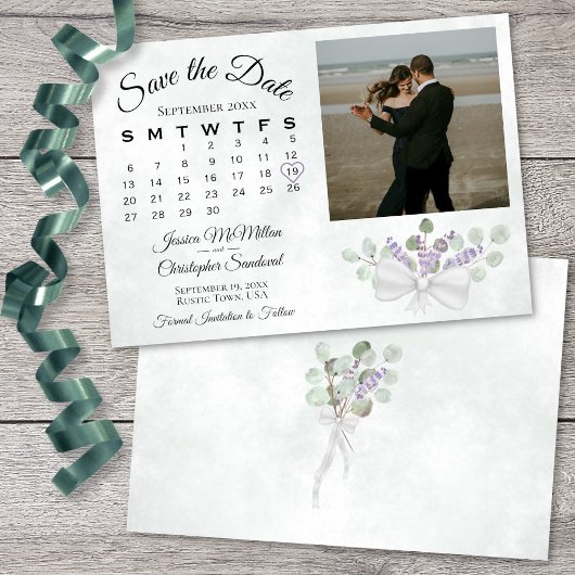 Eukalyptus & Lavender Foto & Calendar Wedding Save The Date