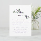 Eukalyptus Lavender Funergrab Vielen Dank Dankeskarte (Stehend Vorderseite)