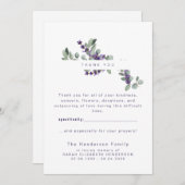 Eukalyptus Lavender Funergrab Vielen Dank Dankeskarte (Vorne/Hinten)