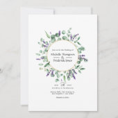 Eukalyptus Lavender Geometric Gold Wedding Einladung (Vorderseite)