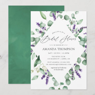 Eukalyptus Lavender Greenery Brautparty Einladung
